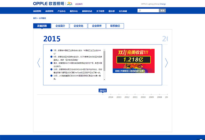 盛世传媒-欧普照明-led网站建设